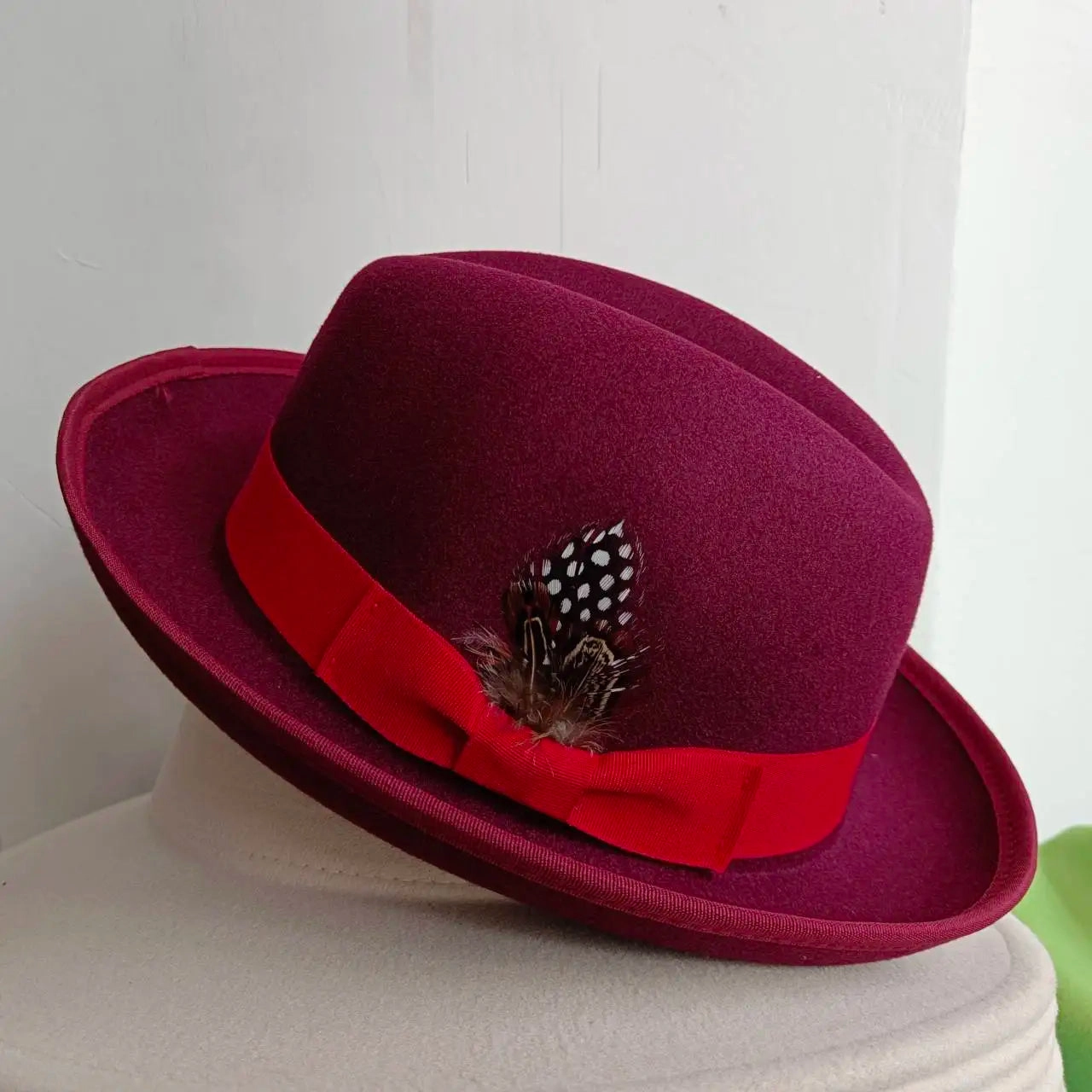 Chapeau Melon Fedora Plume