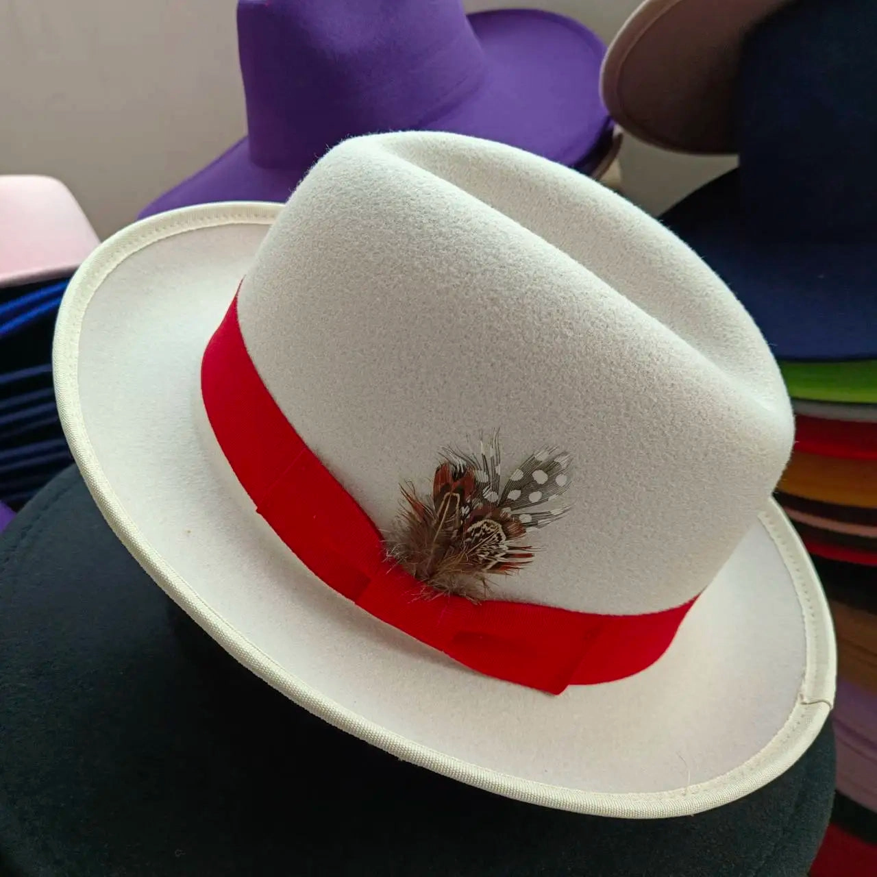 Chapeau Melon Fedora Plume