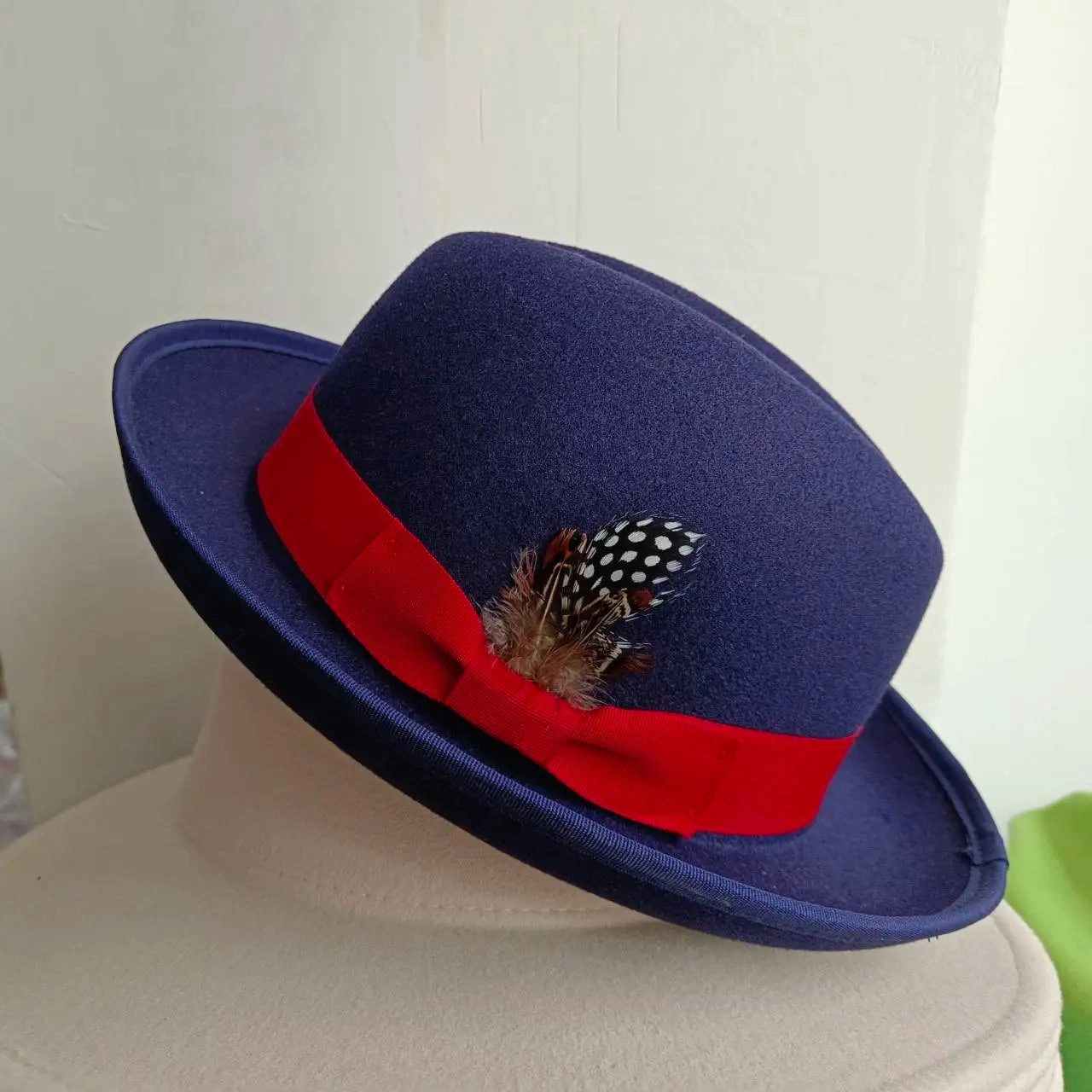 Chapeau Melon Fedora Plume