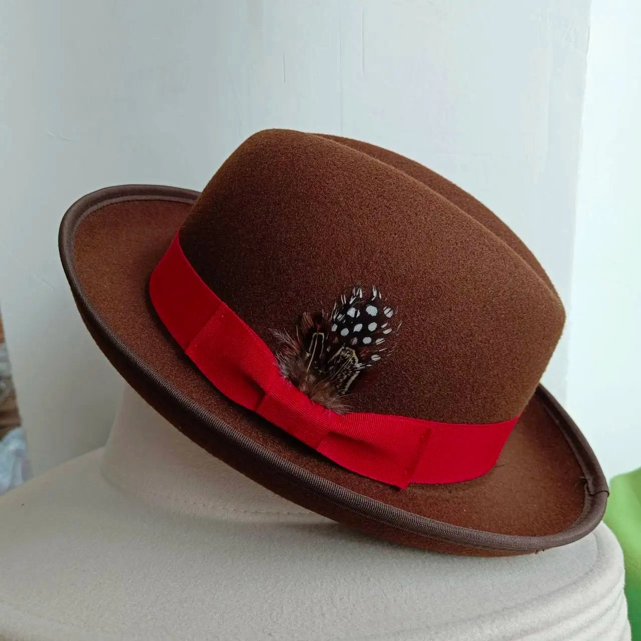 Chapeau Melon Fedora Plume