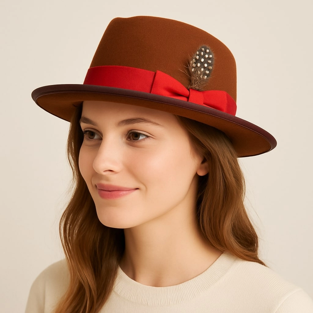 Chapeau Melon Fedora Plume