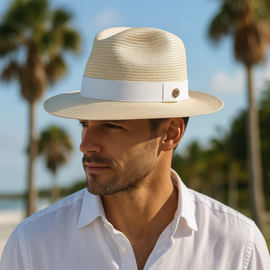 Chapeau Panama Classique Bande Contraste C Milano