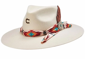 Charlie 1 Horse - Navajo - Ivory winter-felt-cap
