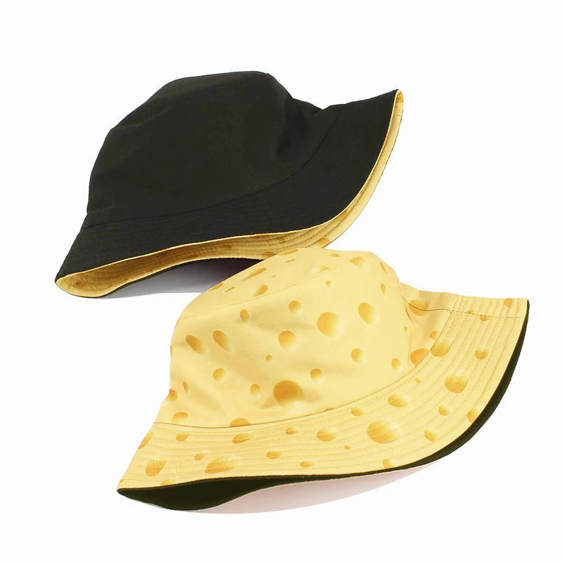 Cheese Print Reversible Bucket Hat