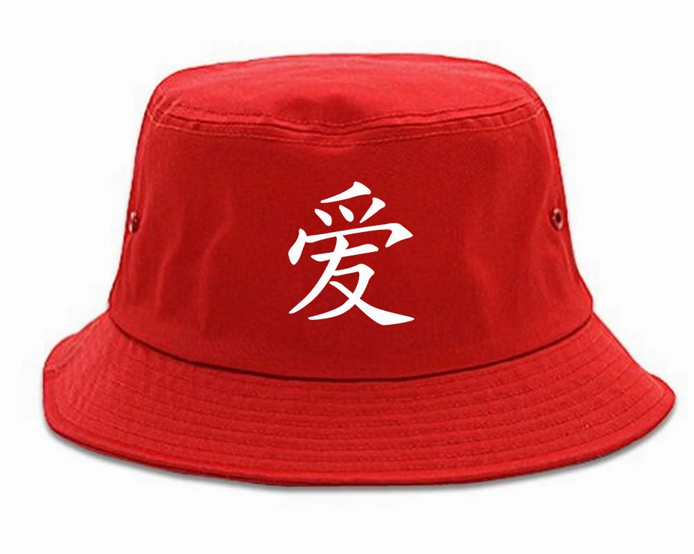 Chinese Symbol For Love Chest Mens Bucket Hat