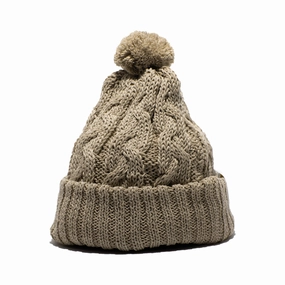 CHUNKY CABLE BEANIE - Beige winter-knitted-hat