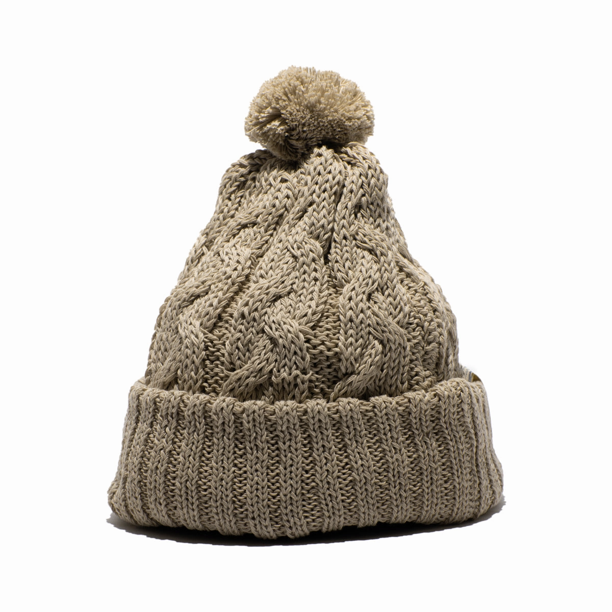 CHUNKY CABLE BEANIE - Beige winter-knitted-hat