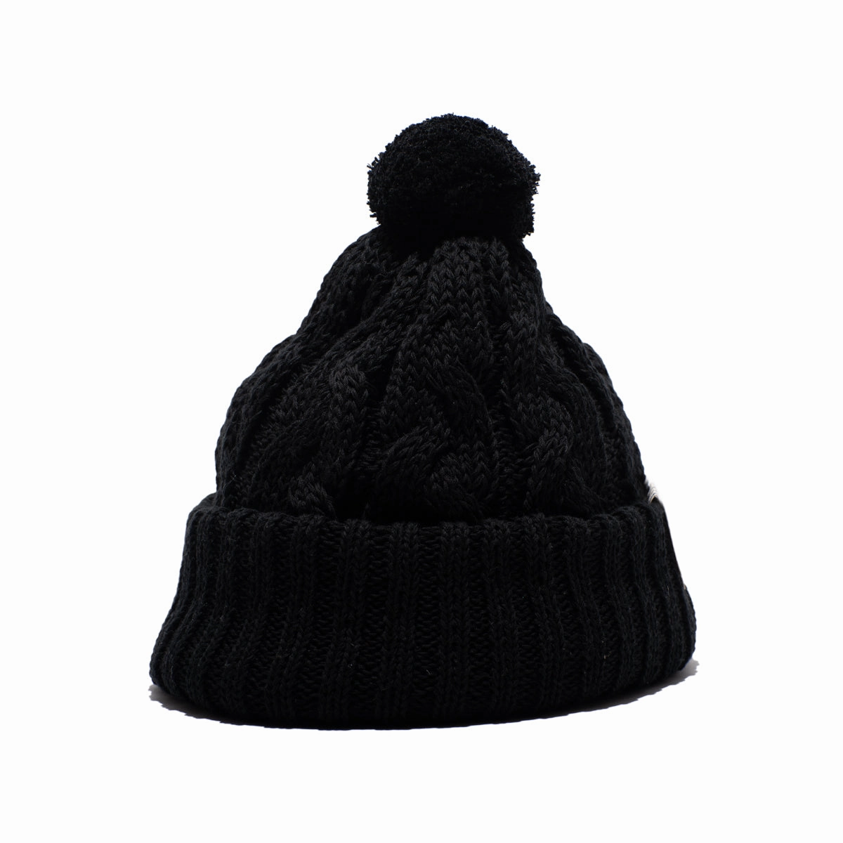 CHUNKY CABLE BEANIE - Black winter-knitted-hat