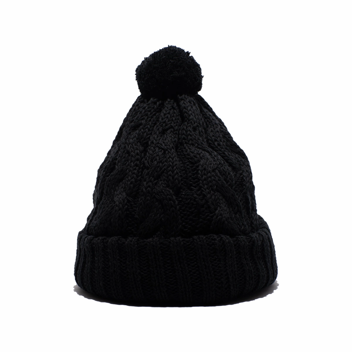 CHUNKY CABLE BEANIE - Black