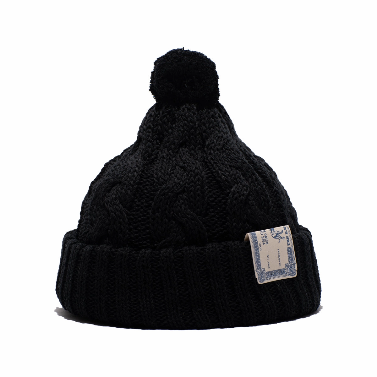 CHUNKY CABLE BEANIE - Black