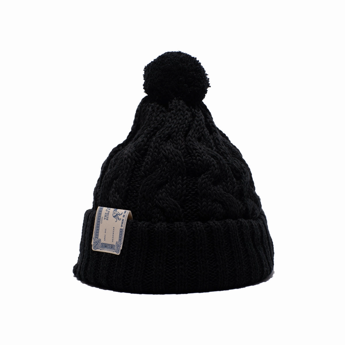 CHUNKY CABLE BEANIE - Black