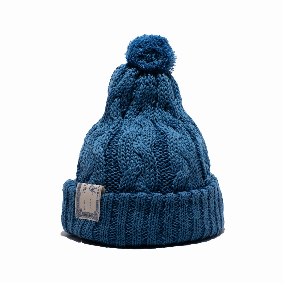 CHUNKY CABLE BEANIE - Blue