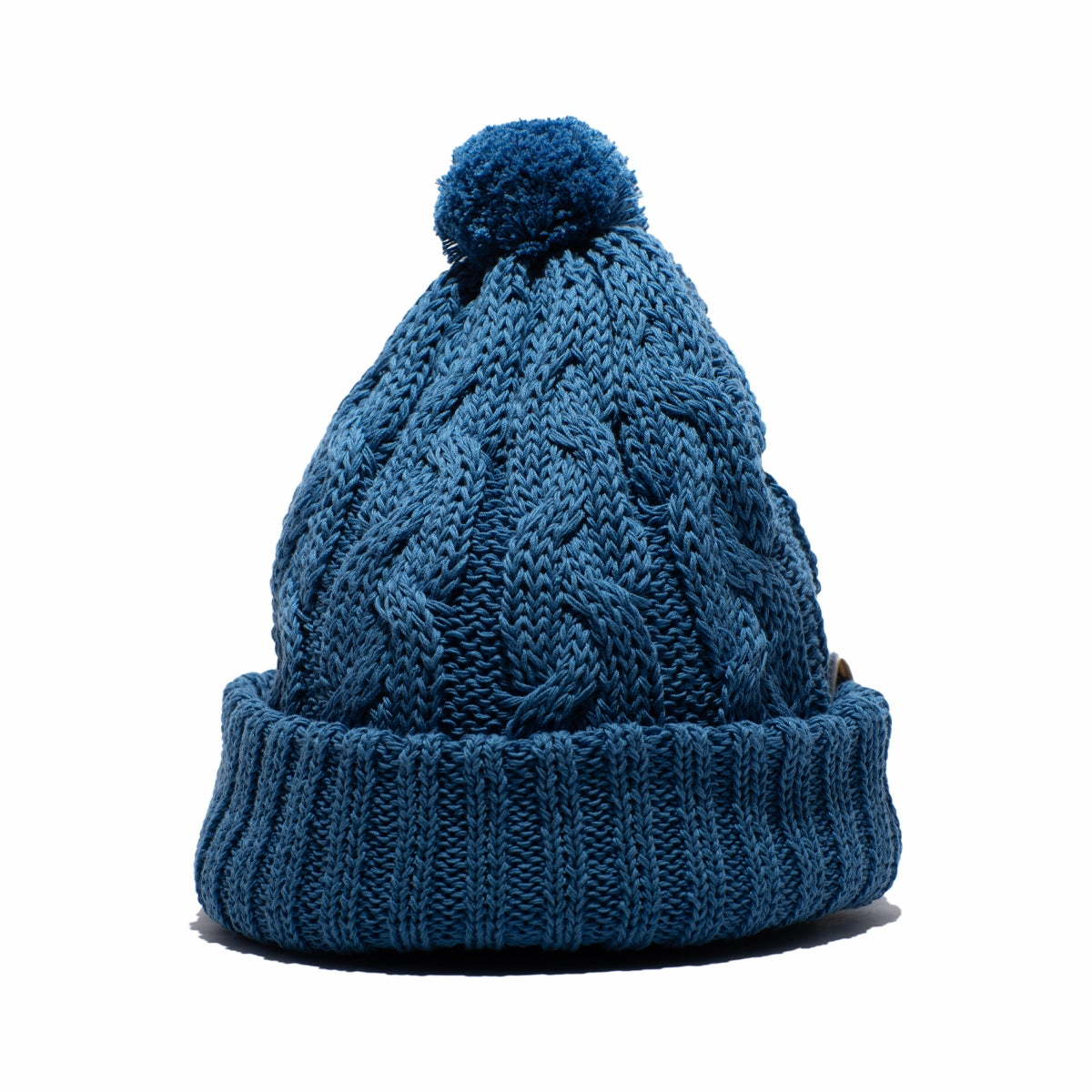 CHUNKY CABLE BEANIE - Blue winter-knitted-hat