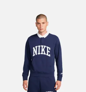 Club Fleece Polo Herren Langarmhemd - Blau