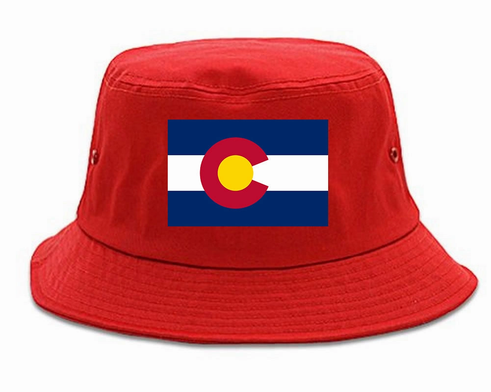 Colorado State Flag CO Chest Mens Bucket Hat