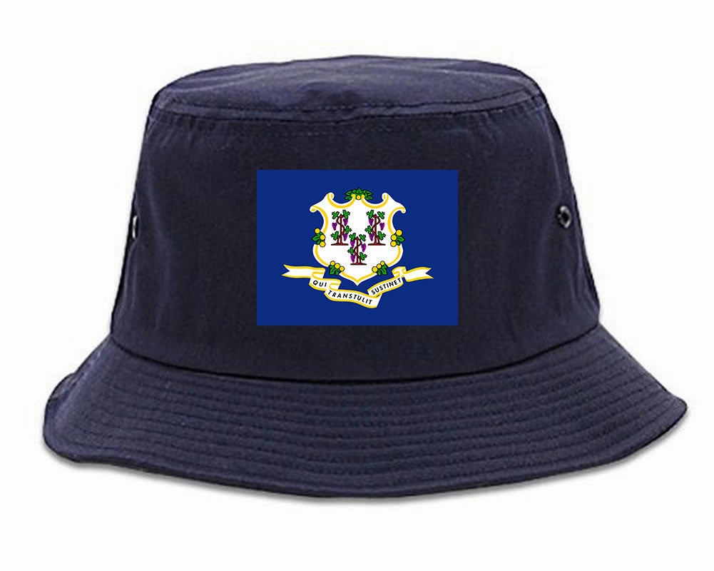 Connecticut State Flag CT Chest Mens Bucket Hat