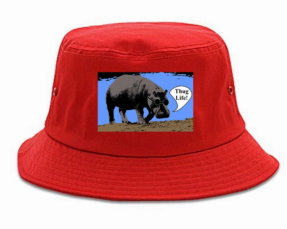 Cool Hippo Thug Life Funny Mens Bucket Hat