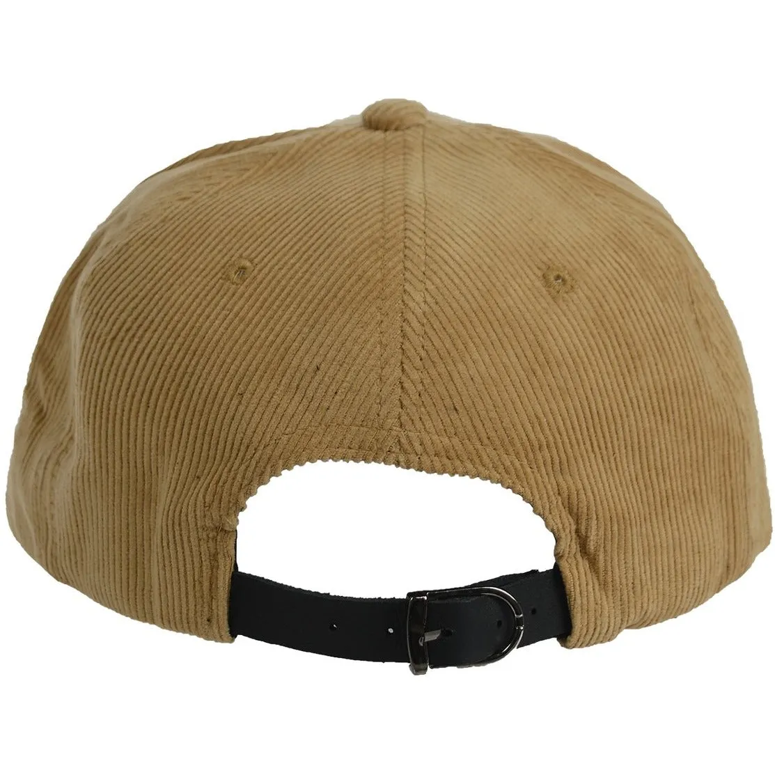 Corduroy Flat Bill Adjustable Leather Strapbacks