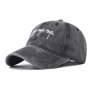 Cotton Washed Retro Coconut Tree Baseball Cap casual-baseball-cap