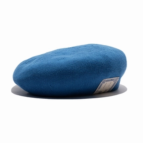COTTON BASIC BERET - Blue fashion-beret