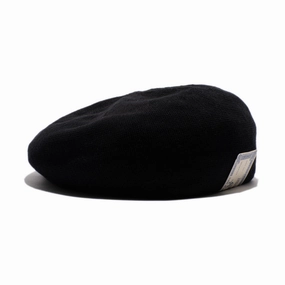 COTTON BIG BERET - Black fashion-beret