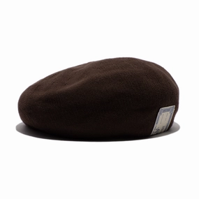 COTTON BIG BERET - Brown fashion-beret