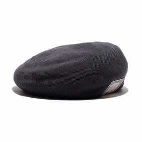 COTTON BIG BERET - Gray fashion-beret