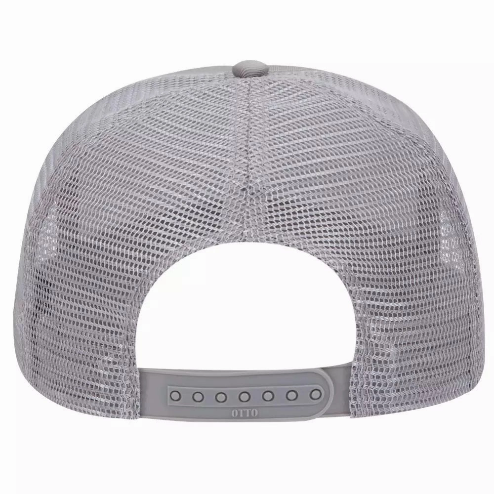 Cotton Blend Twill Five Panel Mid Profile Style Mesh Back Trucker Hat
