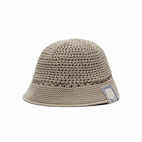 COTTON KNIT HAT - Beige spring-straw-hat