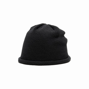 COTTON ROLL WATCH - Black winter-knitted-hat