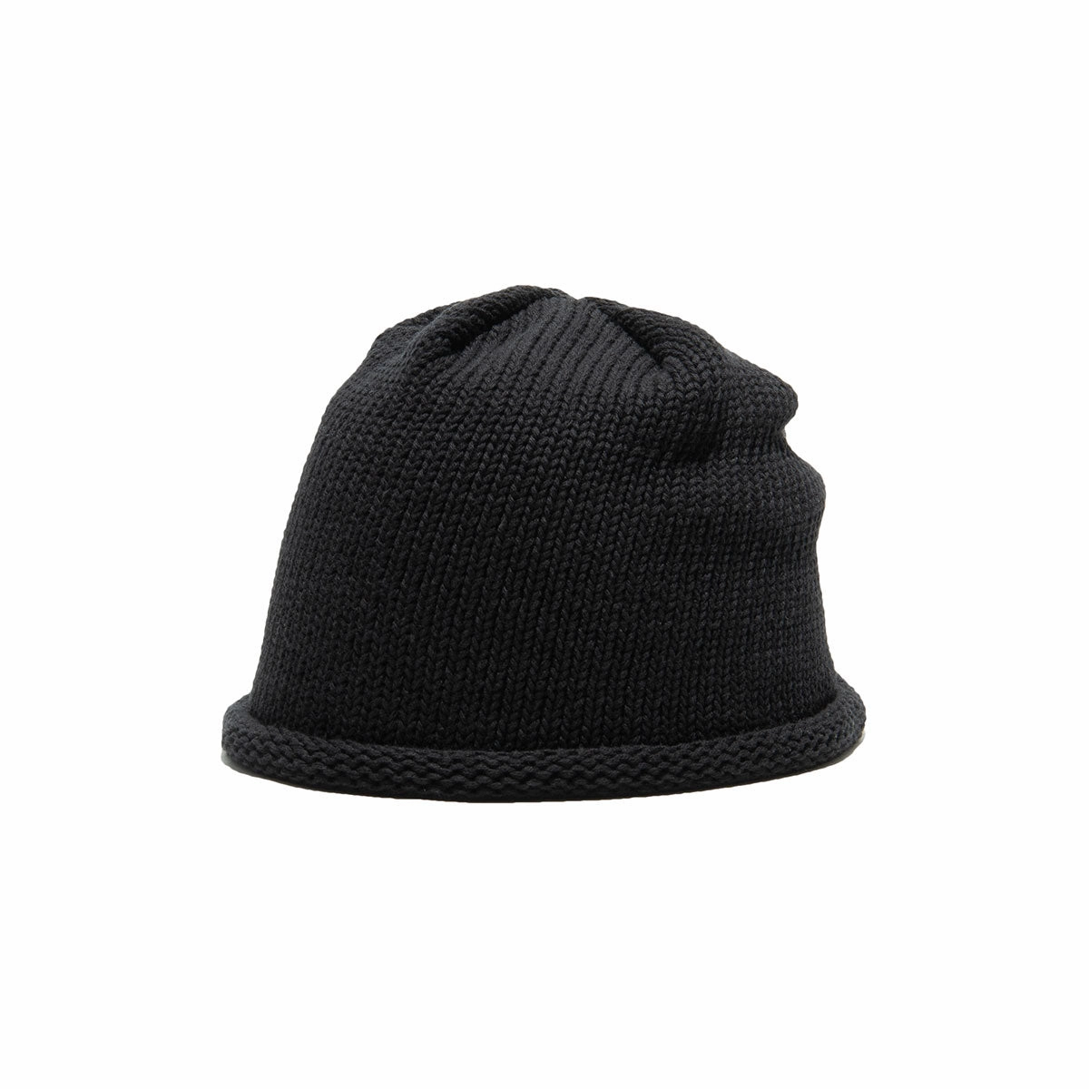 COTTON ROLL WATCH - Black winter-knitted-hat