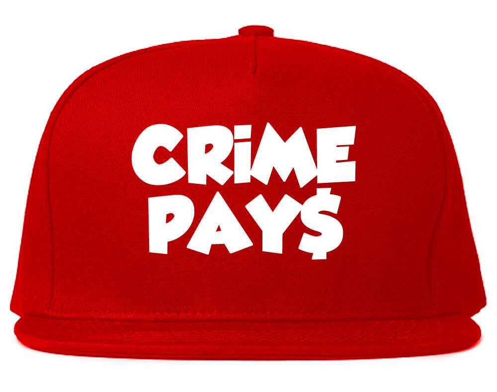 Crime Pays Bubble Letters Money Sign Snapback Hat