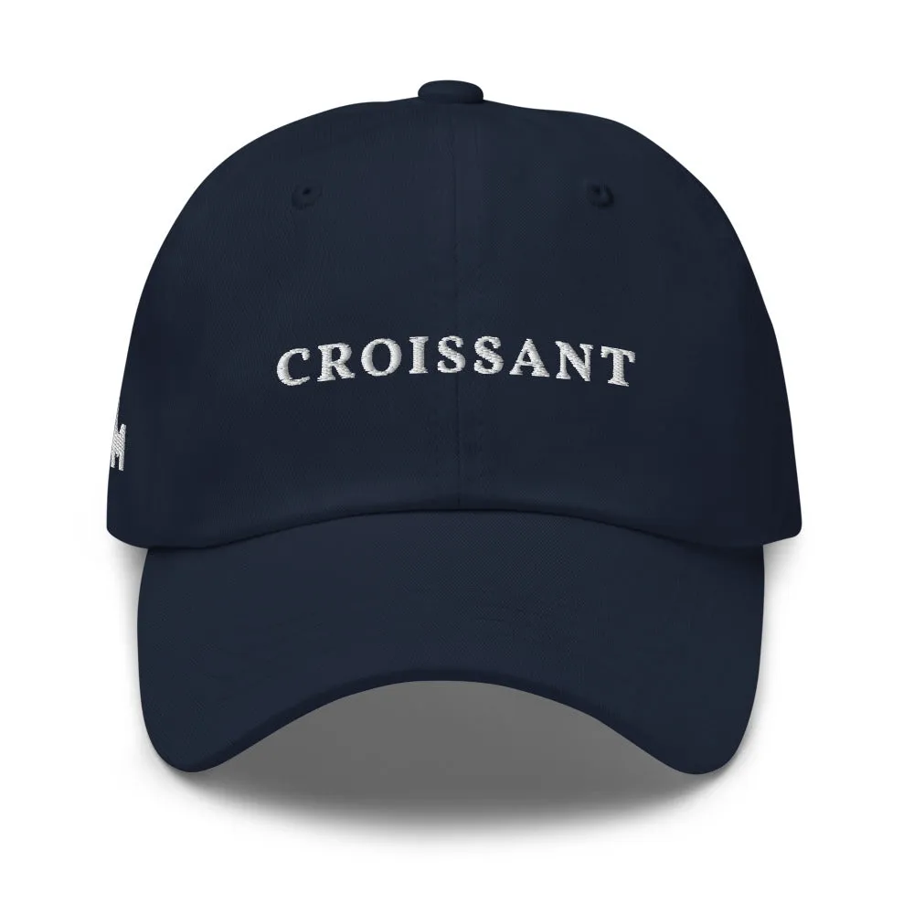 Croissant Cap White Font casual-baseball-cap