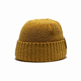 CRUNCHY BEANIE - Yellow winter-knitted-hat
