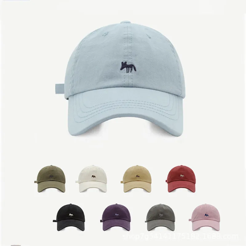 Cute Fox Embroidery Baseball Cap casual-baseball-cap