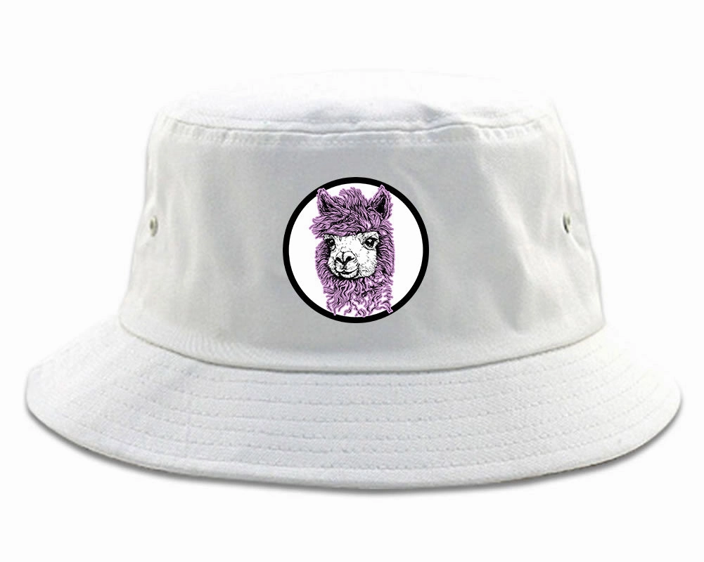 Cute Alpaca Face Circle Chest Mens Bucket Hat