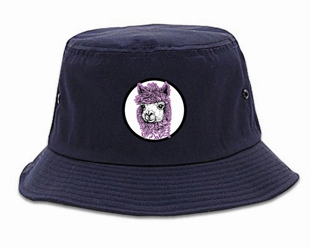 Cute Alpaca Face Circle Chest Mens Bucket Hat