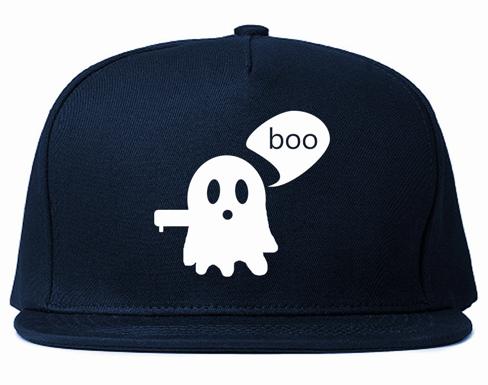 Cute Displeased Ghost Halloween Mens Snapback Hat