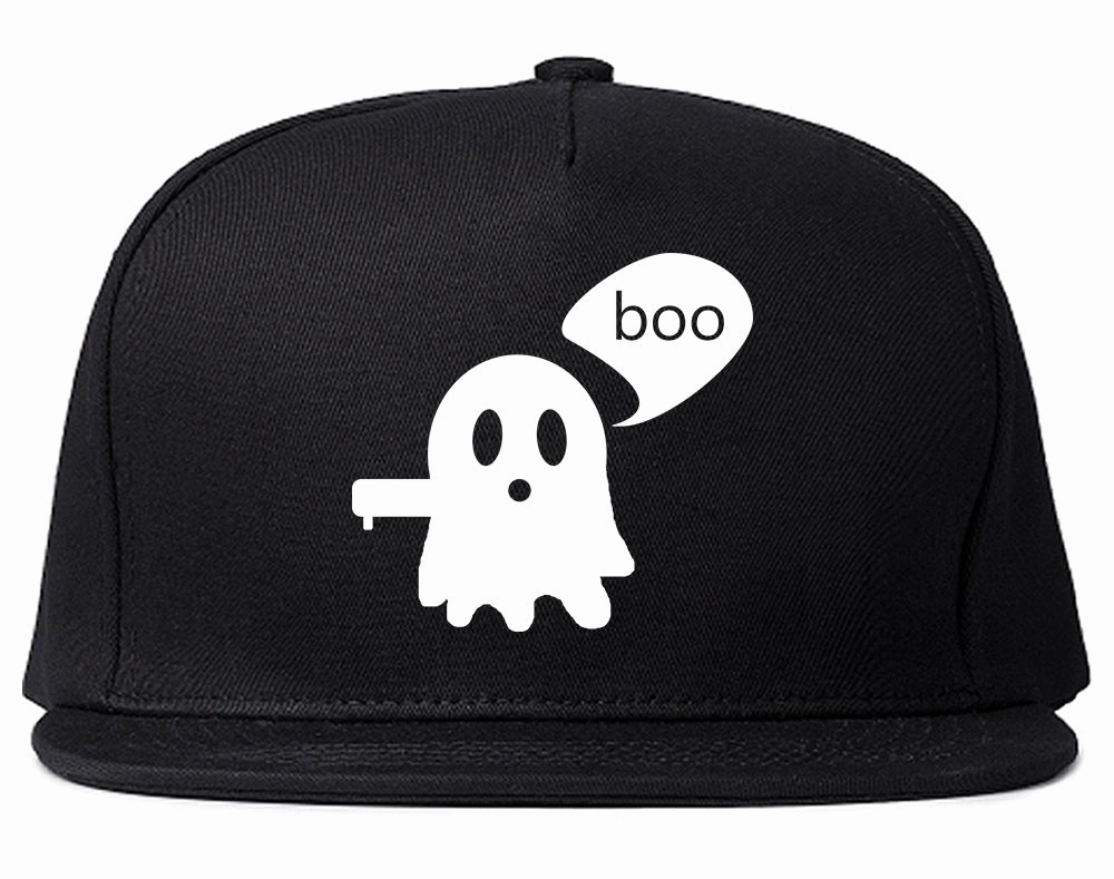Cute Displeased Ghost Halloween Mens Snapback Hat
