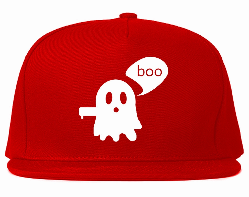 Cute Displeased Ghost Halloween Mens Snapback Hat