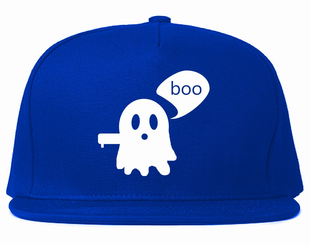 Cute Displeased Ghost Halloween Mens Snapback Hat