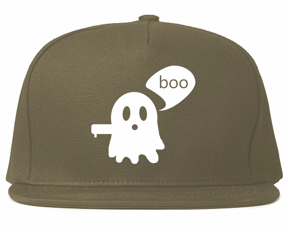 Cute Displeased Ghost Halloween Mens Snapback Hat