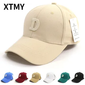 D Letter Embroidered Wide Brim Duckbill Cap casual-baseball-cap
