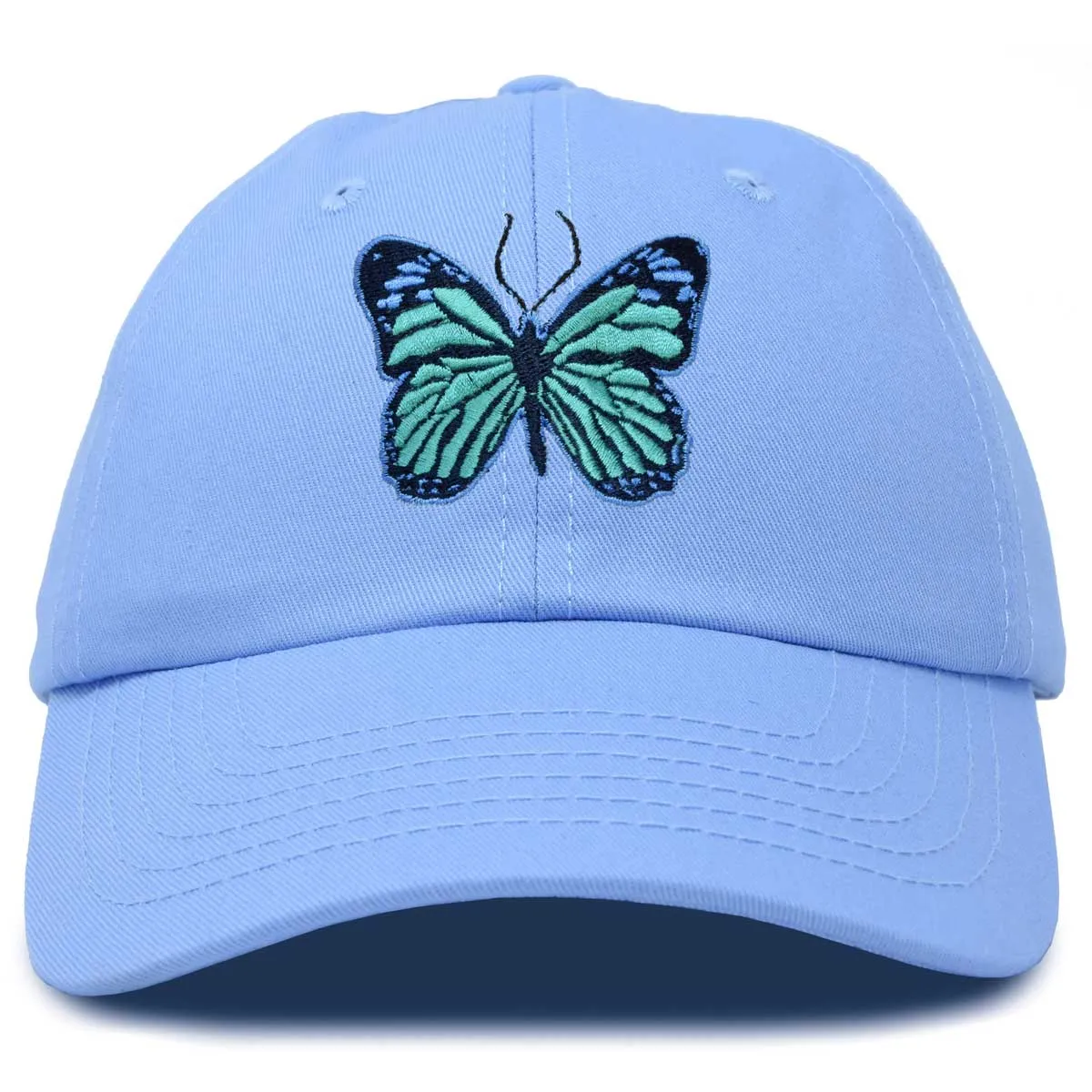 Dalix  Blue Butterfly Hat casual-embroidered-cap