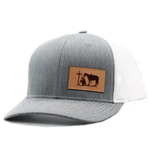 Dally Up Praying Cowboy Leather Patch Cap casual-baseball-cap