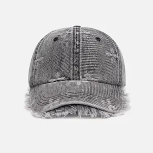 Denim Baseball Cap with Fringe casual-baseball-cap