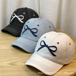 Denim Bow Baseball Cap casual-baseball-cap