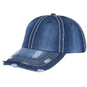 Distressed Cotton Heavy Washed Denim Cap casual-dad-hat
