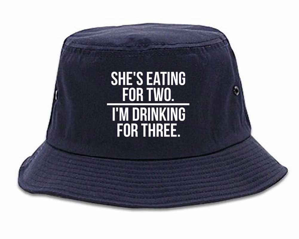 Drinking For Three Funny Pregnancy Announcement Mens Bucket Hat