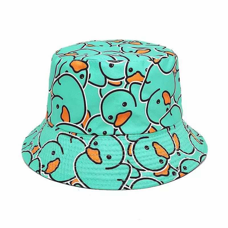 Duck Cartoon Reversible Bucket Hat